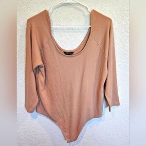 Banana Republic Tan 3/4 Sleeve Bodysuit NWOT xl